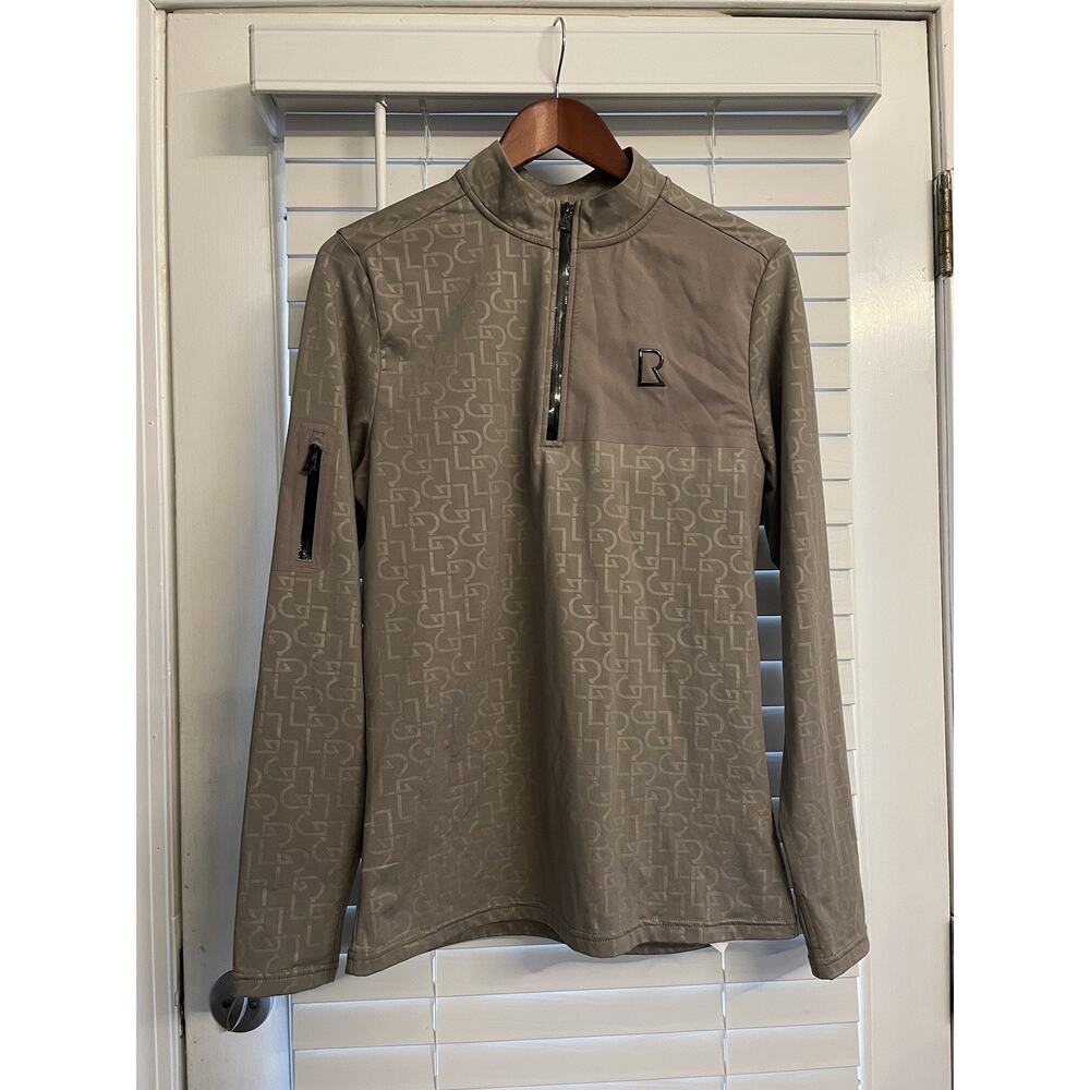 Rudsak Warren Mens Monogram 1/4 Zip Base Layer Ski Snow Adventure Tan Brown Med